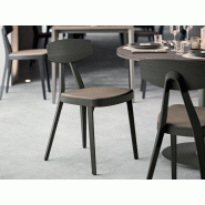 Chaise réunion Compazo en bois massif avec placet d'assise