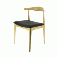 Chaise Vittoria naturelle pu noir - par 2