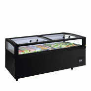 Congélateur/Réfrigérateur 995 Litres de supermarché, 2 portes vitrées coulissantes, noir, 520 W, 220 V - MONO