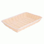 Corbeille effet osier PP beige 36x25x7,5cm - par 12