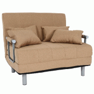 Décoshop26 - Fauteuil de couchage canapé-lit lit d'appoint relaxation surface de couchage 97x186 cm tissu crème 04_0006259 - beige 3000261674191