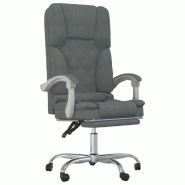 Helloshop26 - Fauteuil de massage inclinable de bureau informatique étude foncé tissu gris 02_0025388 - gris métal 3000215309728