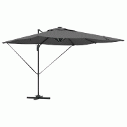 Helloshop26 - Parasol déporté rectangulaire 286 x 284 x 270 cm ombre généreuse ambiance cosy en aluminium anthracite 02_0058693 - aluminium 300024