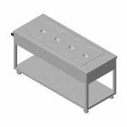 ITALCONCEPT L2G Chariot Bain-Marie 4 Cuves Gn1/1-200, 850 x 1700 x 700mm - 3616350106025