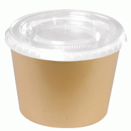 NOVACUP Combo Pot à Glace carton Beige 240ml  VALUE PACKCouvercle recyclableSorbet Dessert Glacé    ø95x62mm Idéal Glace Artisanale - Lot de 5000
