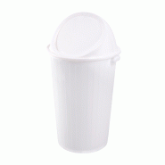 Poubelle ronde 35L blanc avec couvercle basculant Gilac