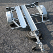 Remorque modulable et facile à utiliser sur rail galva pour le transport d'un moto - trigano - tpm2s 1r