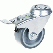 Roulette 50mm 2" caoutchouc gris, pivotante avec frein, capacité 40kg Roulette 50mm 2" caoutchouc gris, pivotante avec frein, capacité 40kg
