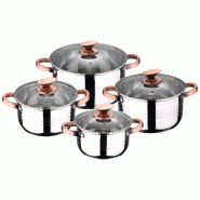 San Ignacio - Batterie de cuisine Nona 16/18/20/24 cm en acier inoxydable compatible induction - multi-matériau Q2762