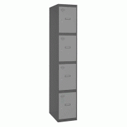 SimonRack Vestiaire Métallique 4 Portes avec Clé, 1800x300x500 mm, Anthracite/Gris - Simonlocker - noir métal 8425437106699