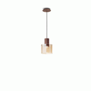 Suspension en verre ambré, série 6664, plafonnier design moderne, douille GU10, puissance max. 35 W, diamètre 20 cm, hauteur réglable - Perenz - o