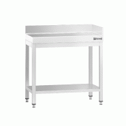 Table Inox d'angle Premium avec Dosseret et Etagère - P 600 mm | Ggm