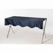 Table pliante en aluminium 120x70x70cm - légère, pliable, avec nappe bleue fournie
