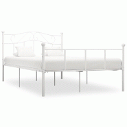 VidaXL Cadre de lit sans matelas blanc métal 140x200 cm Modèle Zervionel - 284519