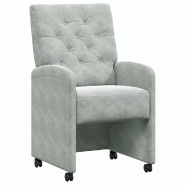 VidaXL Chaises de Salle à Manger avec Roues 2 pcs Gris clair Velours Modèle Orion Bois Plus - 42017866