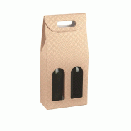 Boîte 2 bouteilles carton imprimé matelassé nude - par 10