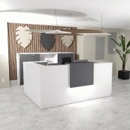 Bureau d'accueil avec retour Delta blanche avec réhausse. - 224, Gauche, Blanc, Non, Anthracite_0