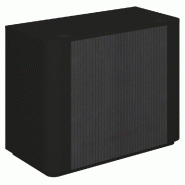 Comptoir noir Vertigo T01 2 angles arrondis MDF noir et noir 120x60x93cm