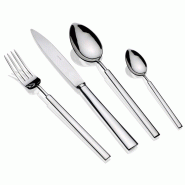 Ensemble de 24 couverts Vintage Inox 18/10 - 4 mm (6 couteaux de table + 6 fourchettes de table + 6 cuillères de table + 6 cuillères à thé) - Acie