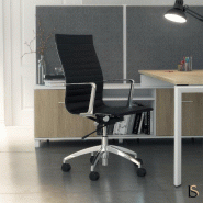 Fauteuil de direction Evole en eco cuir - Mobel Linea - Noir_0