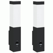 Helloshop26 - Lot de 2 appliques murales extérieures modernes résistantes aux intempéries 10.5 x 6 x 33 cm en acier inoxydable noir 02_0056514 - no