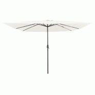 Helloshop26 - Parasol de jardin moderne pliable 295 x 295 x 245 cm avec LED ambiance cosy en polyester sable 02_0058803 - acier 3000240782596