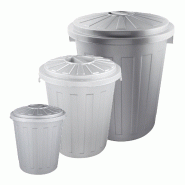 KEEEPER - Mats Set de 3 Poubelles 7/23/50L en Plastique de couleur Argentée - argenté plastique PK3032