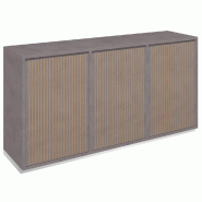 Meuble Vertigo T01 4 tiroirs anglaise 1 porte MDF naturel et béton 180x47x93cm
