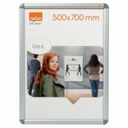 NOBO Vitrine porte-affiche clipsable, aluminium, anti-reflet en PVC, 70 x 50 cm - argenté 1902210