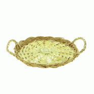 Plateau osier rond "Rondelet" avec anses Ø35x3cm - par 30