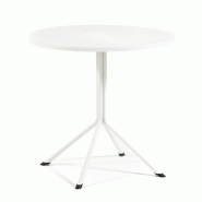 RATTATAN Table ronde Ø80 cm d’extérieur en polypropylène et acier galvanisé, pour jardin, bar, terrasse, hôtel, restaurant, résistante - Willy