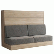 ARMOIRE LIT ESCAMOTABLE VERTIGO SOFA CHÊNE CANAPÉ GRIS COUCHAGE 140*200 CM