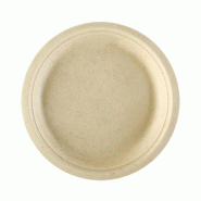 Assiette bagasse naturel Ø26x2,1cm - par 500