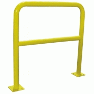 Barrières de sécurité acier diamètre 40 mm à platine longueur 100 cm hauteur 100 cm coloris jaune