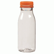 Bouteille avec bouchon orange PET transparent 25cl - par 144