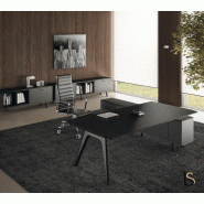Bureau d'angle Rail en bois- Bralco. - 240, Gauche, Chêne noir_0