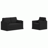 Canapé 2 pcs Noir 139 x 78 x 80 cm tissu Modèle Apex Vision - Matériau naturel 8721364373822