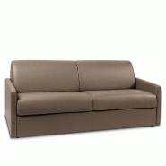 CANAPÉ EXPRESS SUN EDITION CUIR ET PU CAYENNE TAUPE 160 CM MATELAS 16 CM