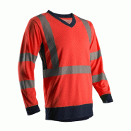 COVERGUARD T-shirt de travail manches longues haute visibilité SUNO - Rouge Fluo L - 48/50 - L rouge multi-matériau 5450564042650