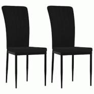 Décoshop26 - Set de 2 chaises de salle à manger cuisine en tissu velours noir cadre en fer DEC025562 - noir 3000255315888 Décoshop26 - Set de 2 chaises de salle à manger cuisine en tissu velours noir cadre en fer DEC025562 - noir 3000255315888