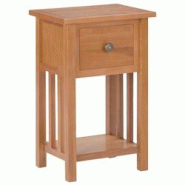Décoshop26 - Table d'appoint avec tiroir et étagère 35 x 27 x 55 cm en bois de chêne DEC032580 - 3000259056930 Décoshop26 - Table d'appoint avec tiroir et étagère 35 x 27 x 55 cm en bois de chêne DEC032580 - 3000259056930