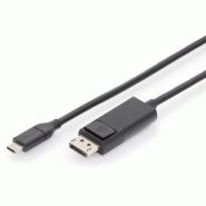 DIGITUS Câble adaptateur / convertisseur USB-C 3.2 Gen2, USB-C - DP, 2 m, noir - noir AK-300333-020-S