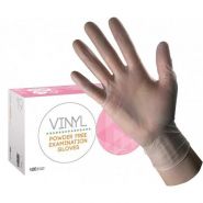 Gant vinyle non poudré transparent contact alimentaire  boite de 100 4 gr 240 mm