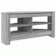 Helloshop26 - Meuble TV d'angle rectangulaire moderne pratique 102 x 40,5 x 45 cm en bois d'ingénierie gris sonoma 02_0054686 - gris Bois massif 3000