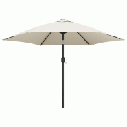 Helloshop26 - Parasol  avec poteau en acier 3 m sable blanc 02_0008703 - blanc acier 3000463947765