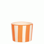Lido Coffret 2 Verres Tumbler Rayures en Céramique Artisanale Orange - Design Civita Castellana pour Boissons et Desserts - Élégance Table - 805404