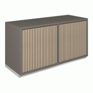 Meuble Vertigo T01 4 tiroirs à l'anglaise MDF naturel et anthracite 120x47x60 cm