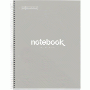 MIQUELRIUS Lot de 5 Cahier Emotions A4, 240p./120 feuilles 90 g/m², reliure intégrale, couverture carton gris, quadrillé 5x5 - 8422593466865