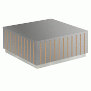 Podium pour mannequins Vertigo T03 MDF naturel et gris alu 60x60x25cm