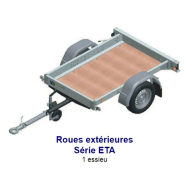 Remorque à châssis-nus prêts à carrosser, roues extérieures 1 essieu, PTC 750 kg - Série ETA - ECIM - ETA 09 16 075 SF